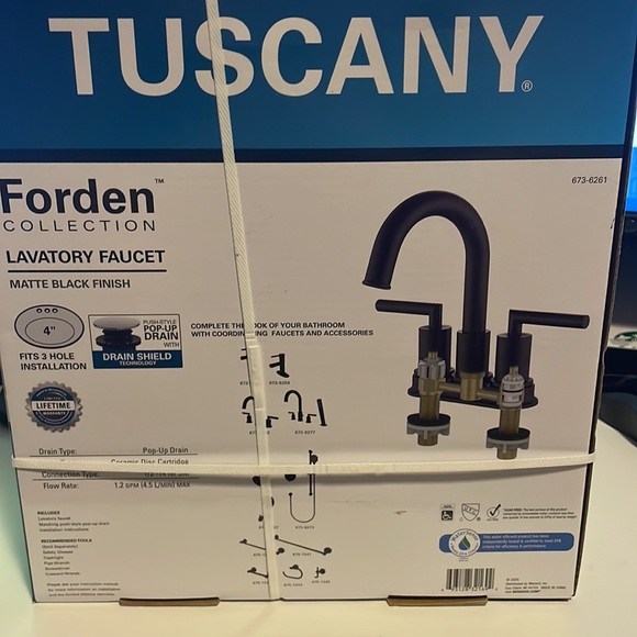 Tuscany Bath Tuscany Forden Twohandle 4 Matte Black Bathroom Faucet